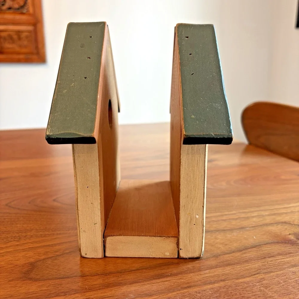 Wooden Birdhouse Napkin Holder Farmhouse Country Kitchen Backyard Cottage Core